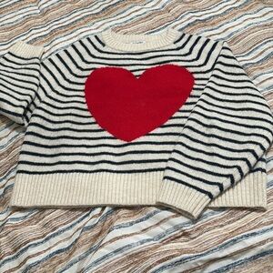 Heart stripped sweater